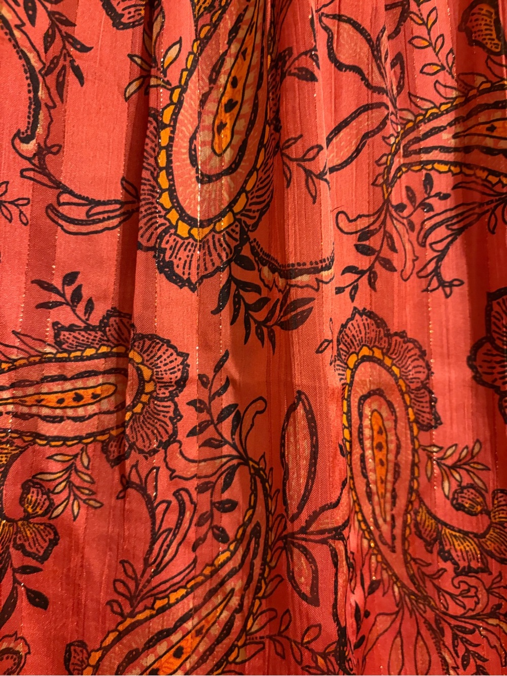 Umgee Rust Paisley Split-Neck Blouse - Picture 4 of 4